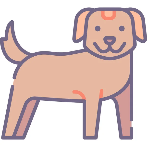 Animal Doggie Ikone Ausgefüllten Outline Stil — Stockvektor