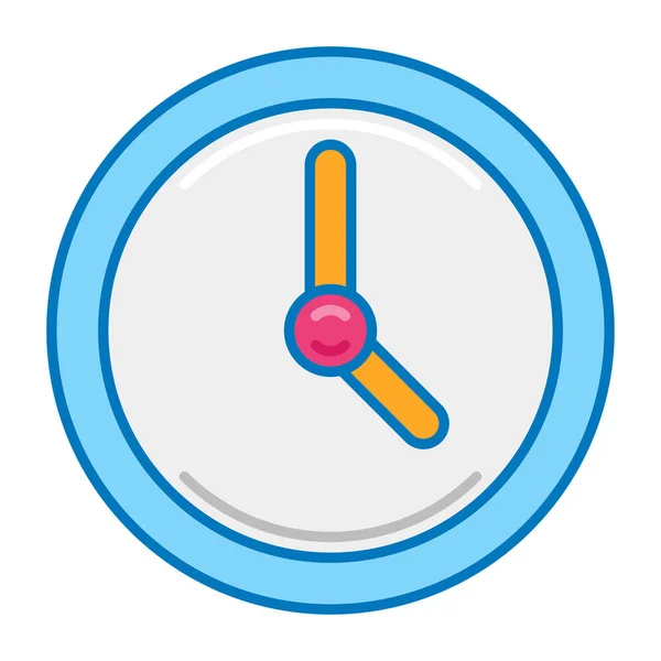 Hora Del Reloj Icono Tiempo Estilo Contorno Lleno — Vector de stock