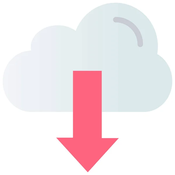 Cloud Computing Download Ícone Importação Estilo Plano —  Vetores de Stock