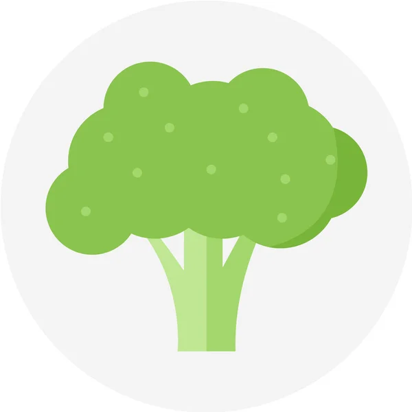 Brócoli Verde Vegetal Icono Estilo Plano — Vector de stock