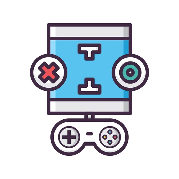 Game Testing Controller Icon Filled Outline Style — Stock Vector