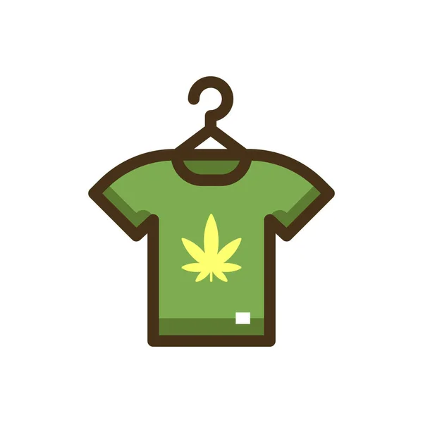 Marihuana Mercancía Camisa Icono — Vector de stock