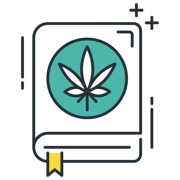 Marijuana Marijuana Basics Marijuana Guide Icon Filled Outline Style — Stock Vector