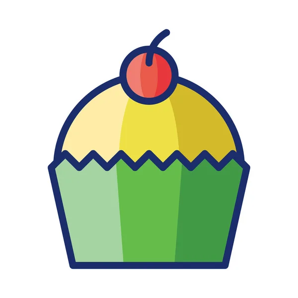 Икона Кексового Десерта Иконой Кекса Стиле Заполненного Контура — стоковый вектор