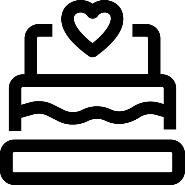 Birthday Cake Cakewedding Icon Outline Style — Stock Vector