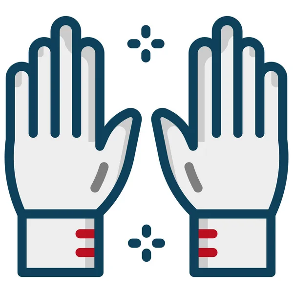 宇宙飛行士の手袋科学のアイコンがいっぱい アウトラインスタイル — ストックベクタ
