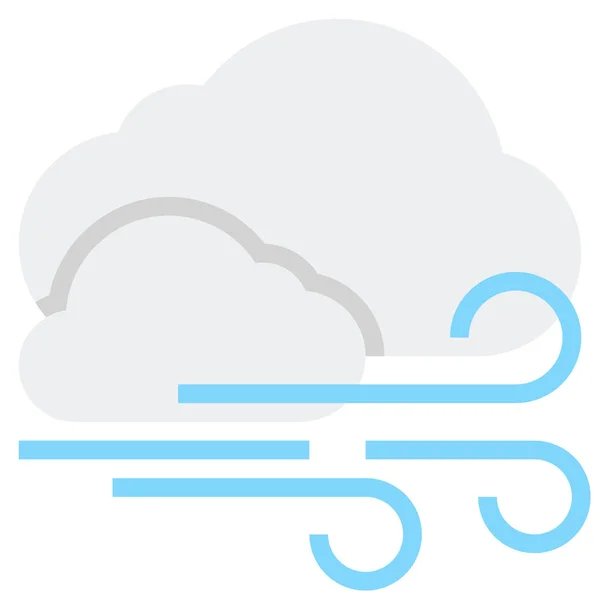 Icona Meteo Nuvola Aria Stile Piatto — Vettoriale Stock