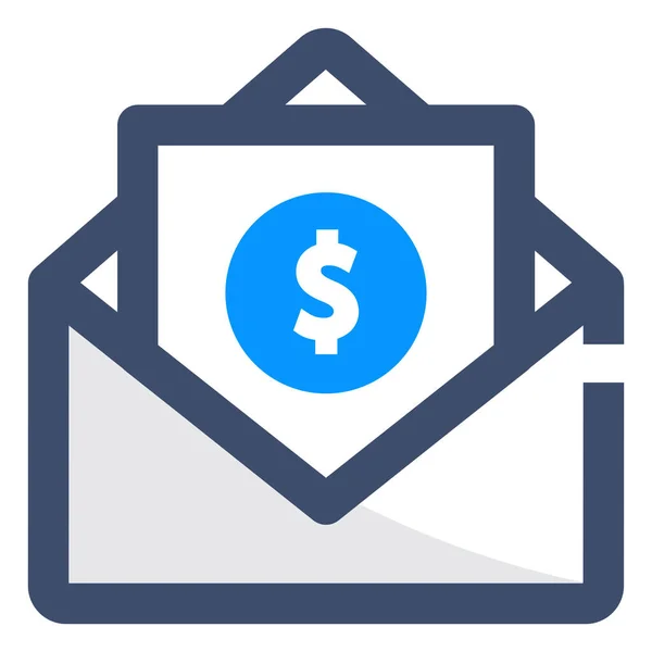 Dollar Mail Betalen Pictogram — Stockvector
