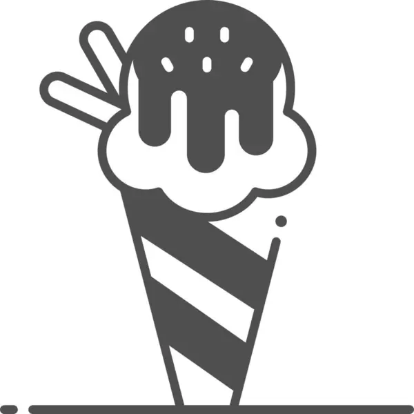 Postre Comida Icecream Icono — Vector de stock