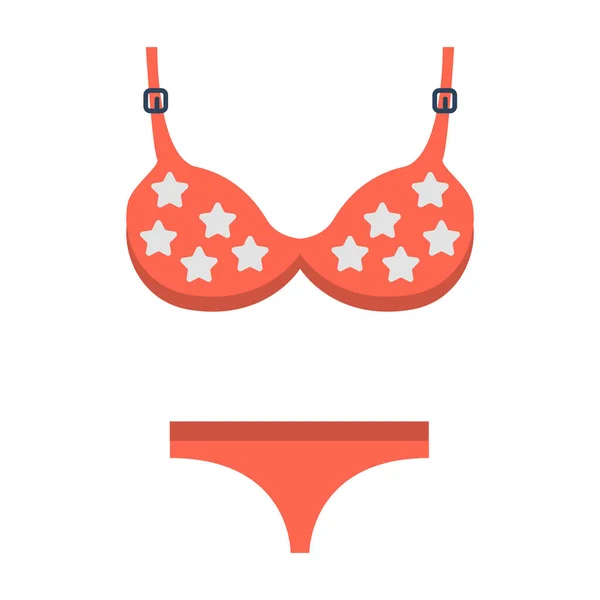 Bathing Suit Bikini Swimsuit Icon Flat Style — Stock Vector