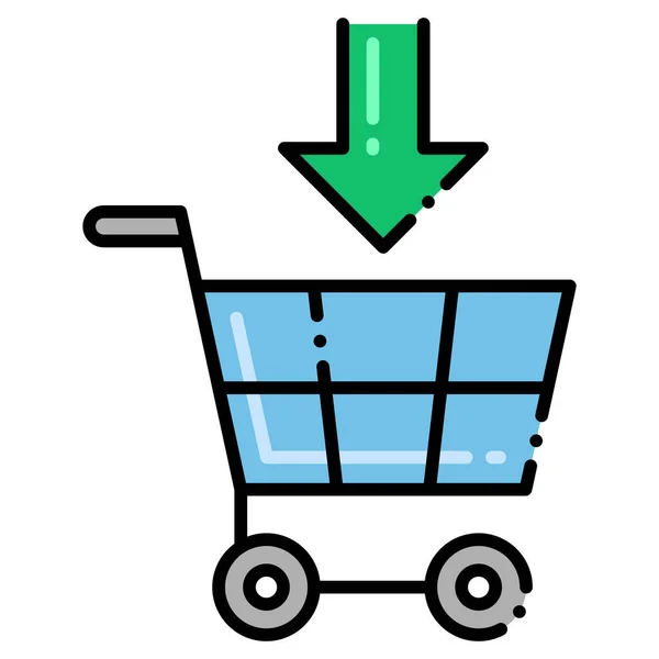 Winkelwagen Commerce Online Icoon — Stockvector