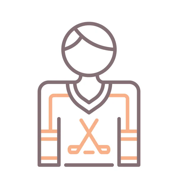 Hockey Manliga Spelare Ikon — Stock vektor