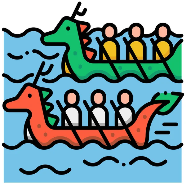 Drachenboot Karneval Ikone — Stockvektor