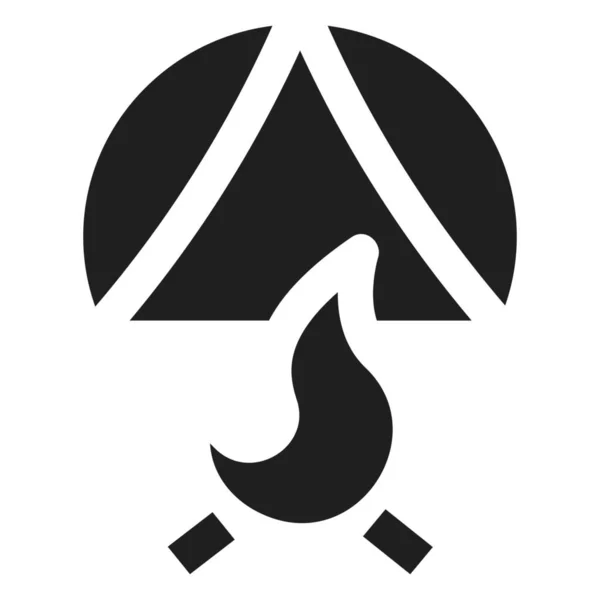 Aventura Campfire Camping Icono Categoría Recreación Hobby — Archivo Imágenes Vectoriales