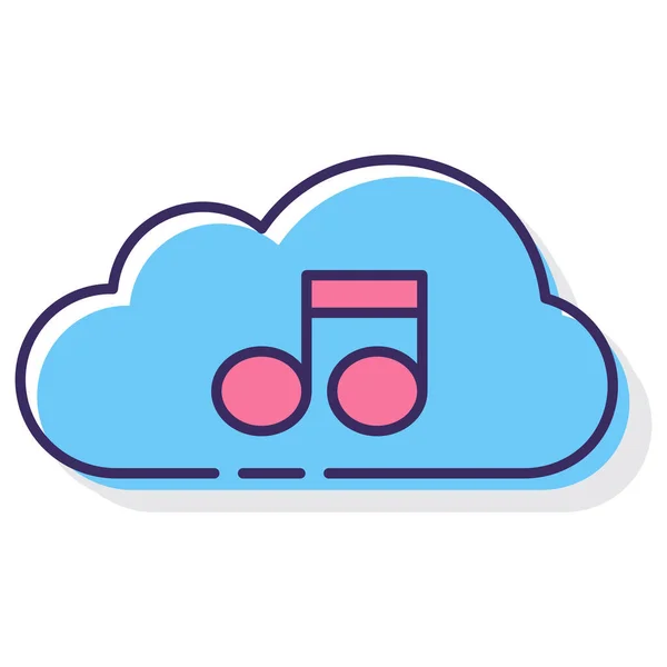 Icono Música Nube Audio Categoría Música Sonido — Vector de stock