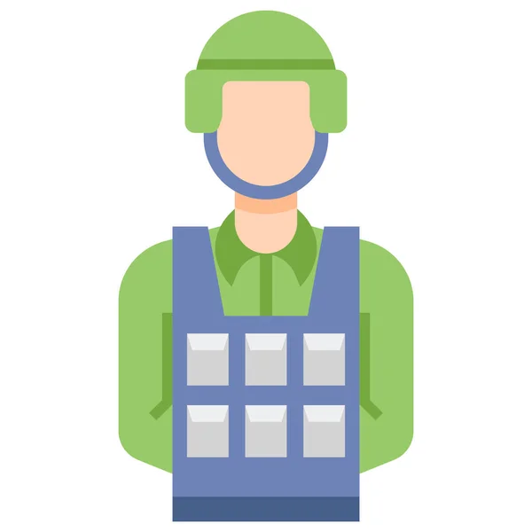 Hombre Militar Profesiones Icono — Vector de stock