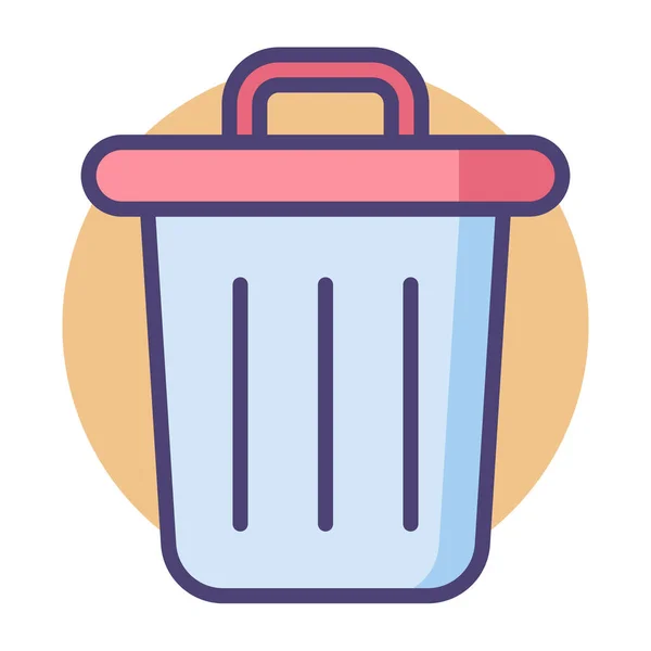 Delete Dustbin Garbage Icon Badge Style — Stock Vector