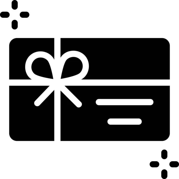 Icône Carte Cadeau Cadeau Noël Dans Style Solide — Image vectorielle