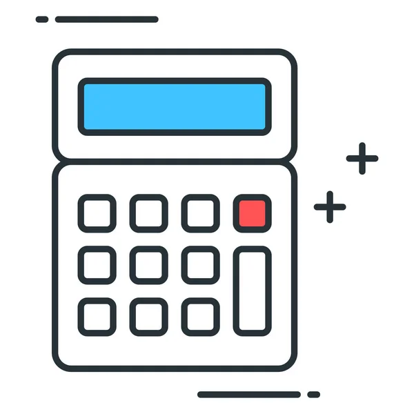 Calculadora Matemática Matemática Ícone Estilo Esboço Preenchido — Vetor de Stock