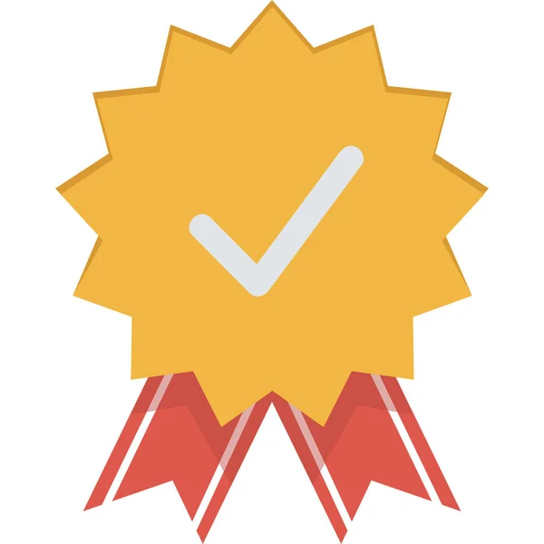Ikona Certifikátu Odznaku Plochém Stylu — Stockový vektor