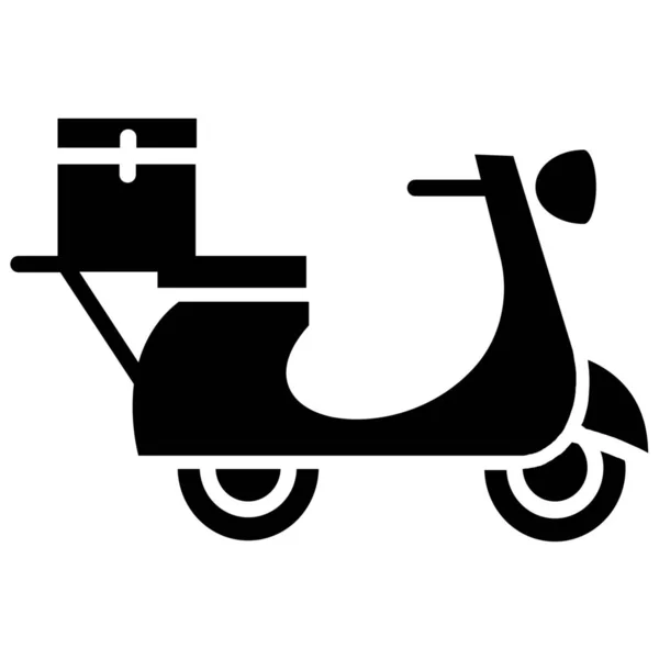 Consegna Cibo Scooter Consegna Domicilio Icona Ordine Online — Vettoriale Stock