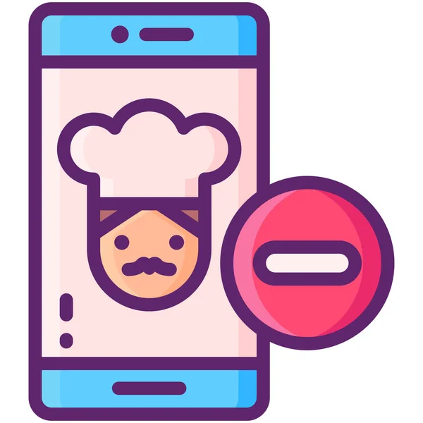 Busy Food Mobile Icon — Stock Vector
