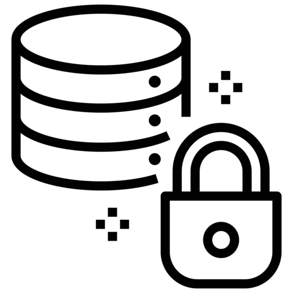 Copia Seguridad Del Centro Datos Icono Protección Base Datos Estilo — Vector de stock