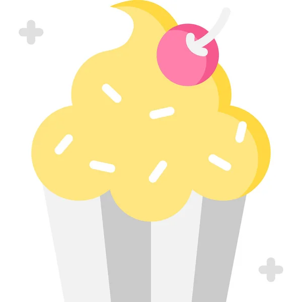 Cupcake Dessert Muffin Symbol — Stockvektor