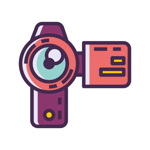 Camcorder Handycam Recorder Pictogram Gevulde Outline Stijl — Stockvector
