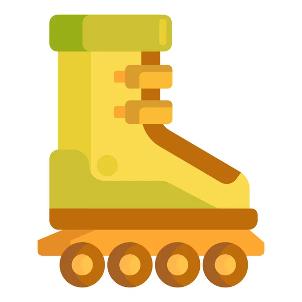 Roller Roller Skate Roller Skating Icon Flat Style — Stock Vector