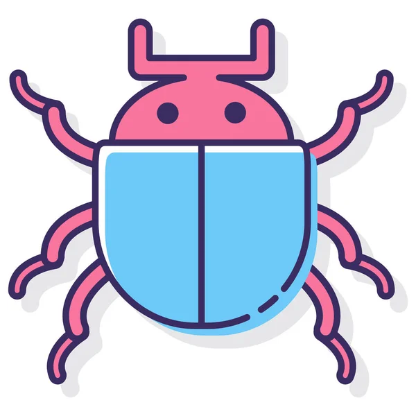 Käfer Animal Bug Symbol Ausgefüllten Outline Stil — Stockvektor