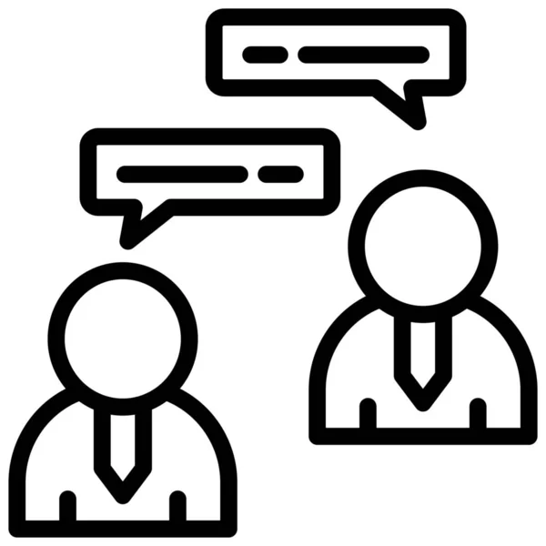 Chat Communicatie Conferentie Icoon Grote Lijnen — Stockvector