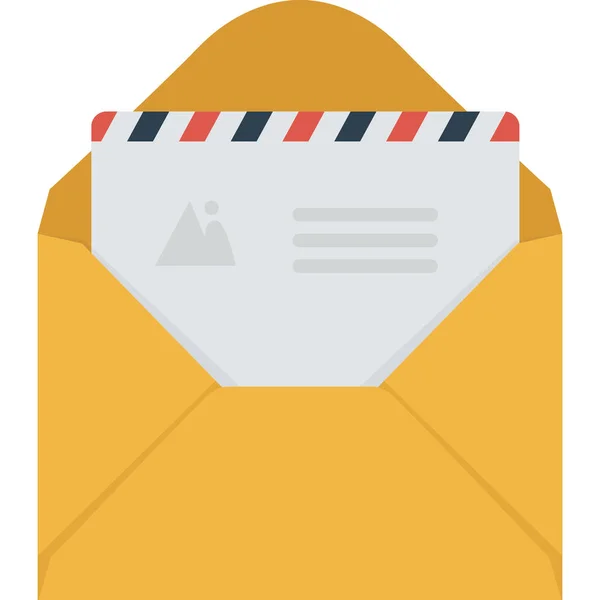 Ikona Koperty Mail Komunikacji Płaskim Stylu — Wektor stockowy