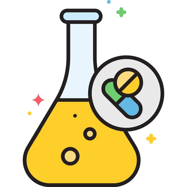 Ikona Eksperymentu Chemicznego Leku Stylu Wypełnionym — Wektor stockowy
