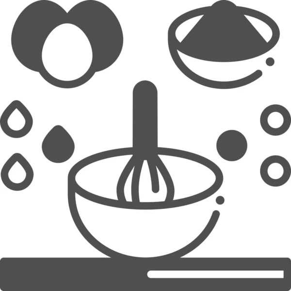 Миска Приготування Їжі Значок Напівтвердому Стилі — стоковий вектор