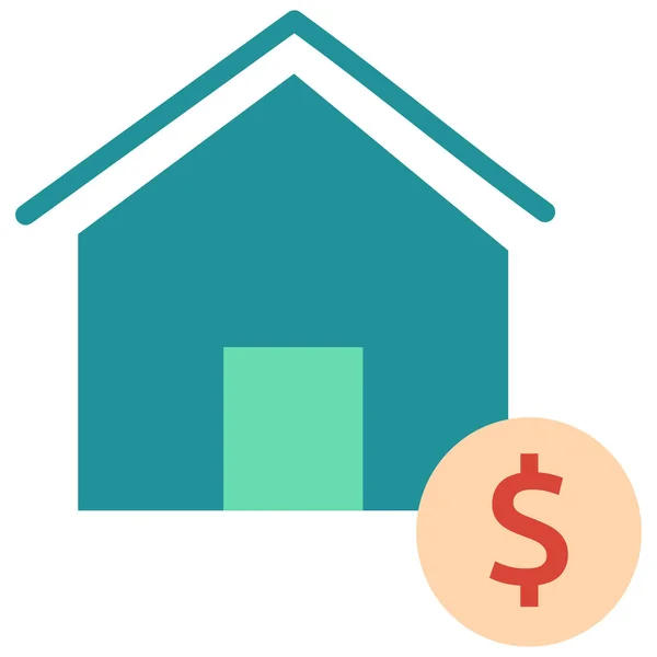 Home Loan House Investment Icon Flat Style — Stock Vector