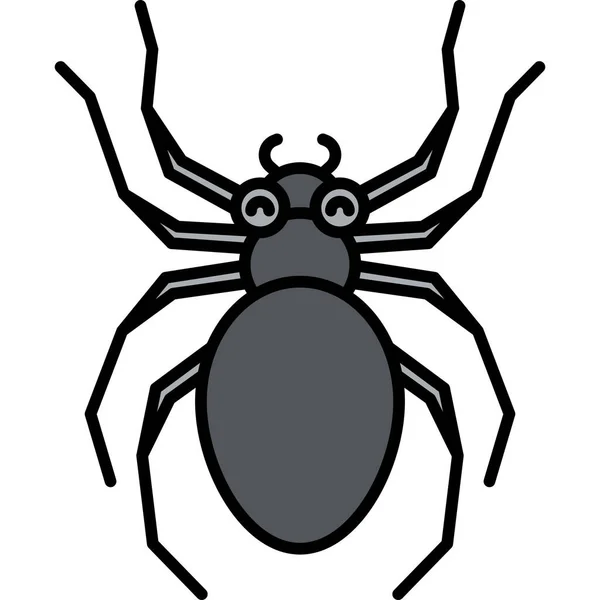 Bug Insect Spider Icon Filled Outline Style — Stock Vector