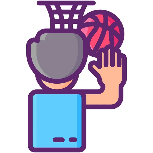 Basketball Elferschießen Ikone — Stockvektor