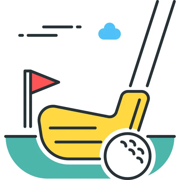 Ícone Golfe Clube Golfe Estilo Full Outline — Vetor de Stock