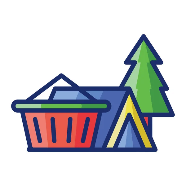 Camping Cart Outdoor Icon — Stock Vector