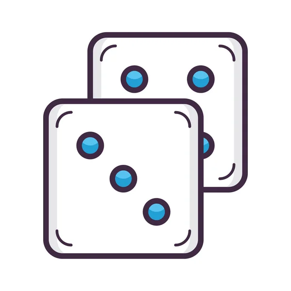 Dado Rollo Casino Icono Estilo Contorno Lleno — Vector de stock