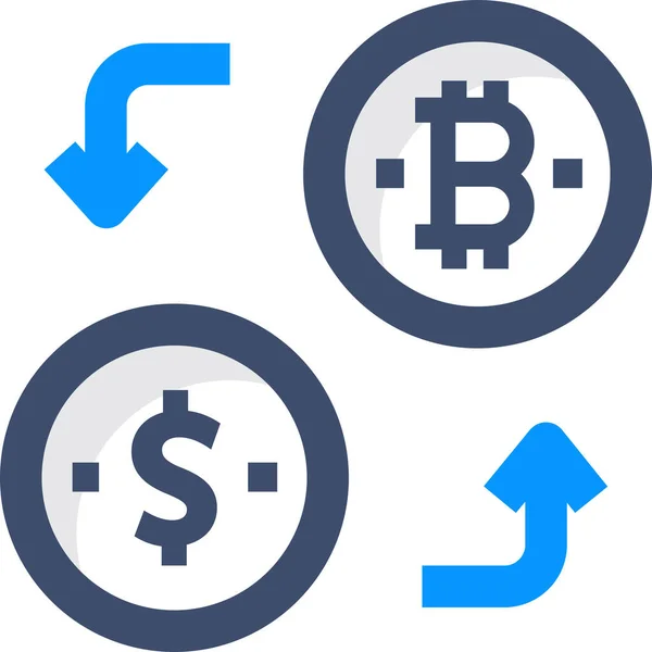 Cryptocurrency Digital Currency Exchange Bitcoins Icon — Stock Vector