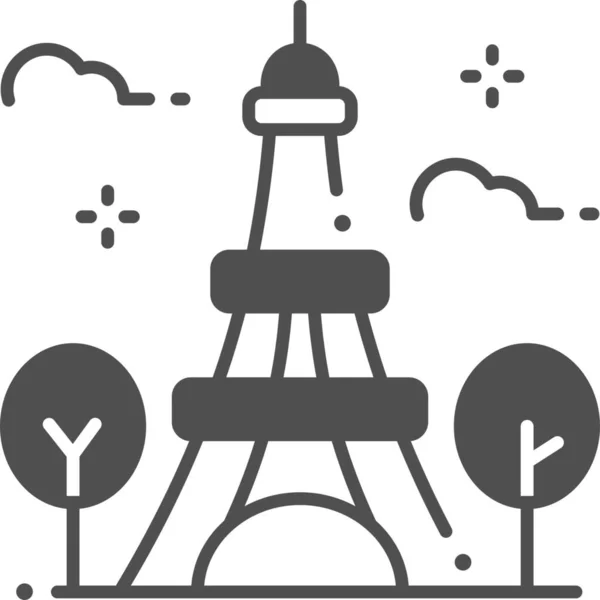 Torre Eiffel Icono París Eiffel — Vector de stock