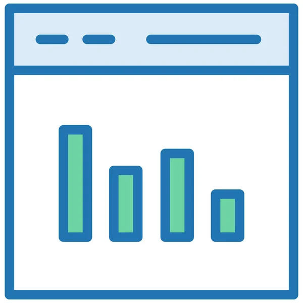 Marketing Online Analytics Online Grafiek Pictogram Gevulde Outline Stijl — Stockvector
