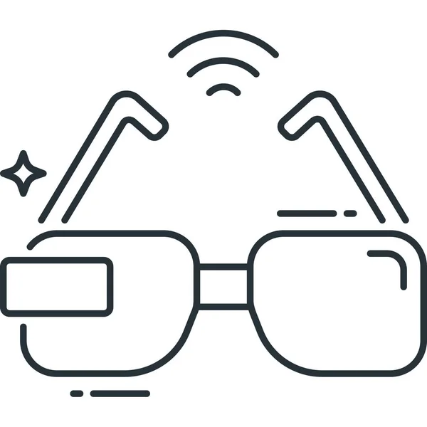 Occhiali Icona Smart Specs Stile Contorno — Vettoriale Stock