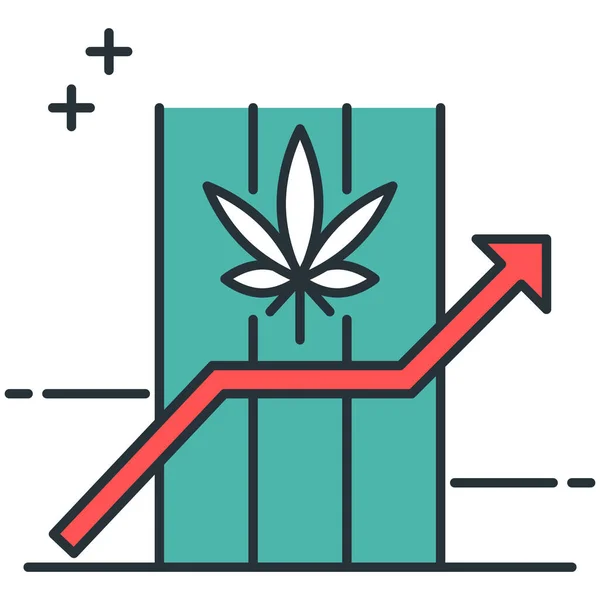 Marijuana Cannabis Cannabis Market Icon Filled Outline Style — Stock Vector