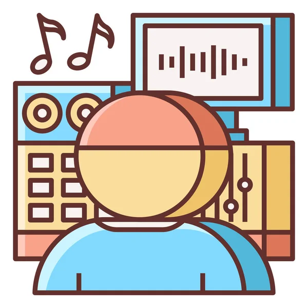 Productor Música Icono Grabación — Vector de stock