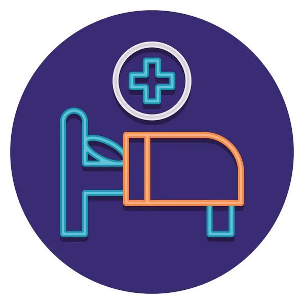 Bed Health Hospital Icon — Stock Vector