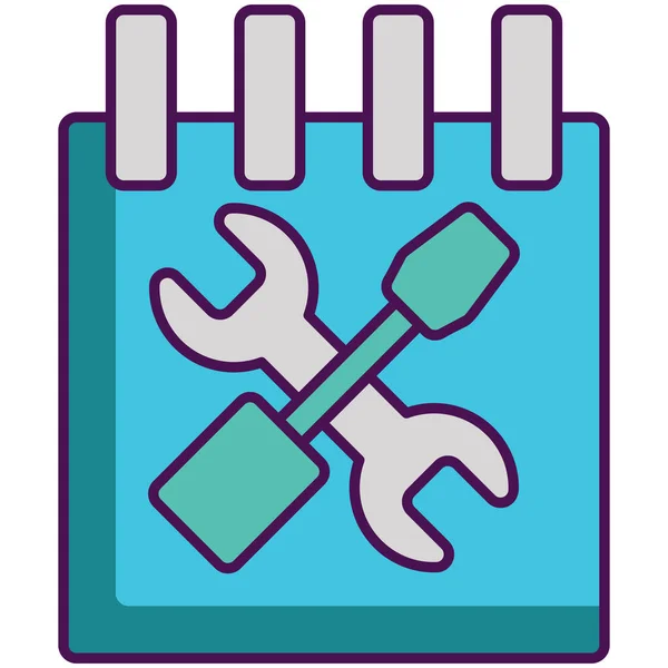 Programación Mantenimiento Icono Programado Estilo Contorno Lleno — Archivo Imágenes Vectoriales