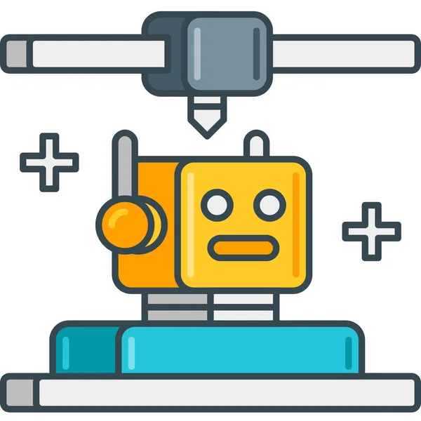 Robotics Modeling Icon Filled Outline Style — Stock Vector